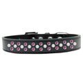 Unconditional Love Sprinkles Pearl & Bright Pink Crystals Dog CollarBlack Size 14 UN908133